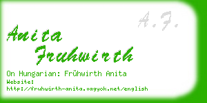 anita fruhwirth business card